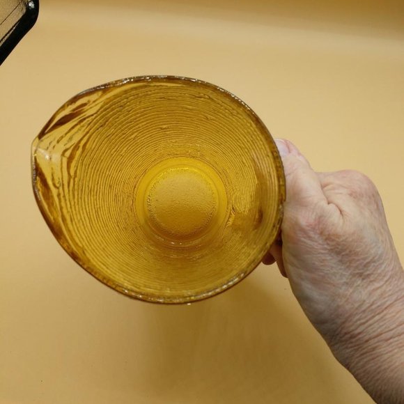 Vintage Anchor Hocking Soreno Glass Juice Pitcher Amber Honey Gold Textured - Picture 2 of 5